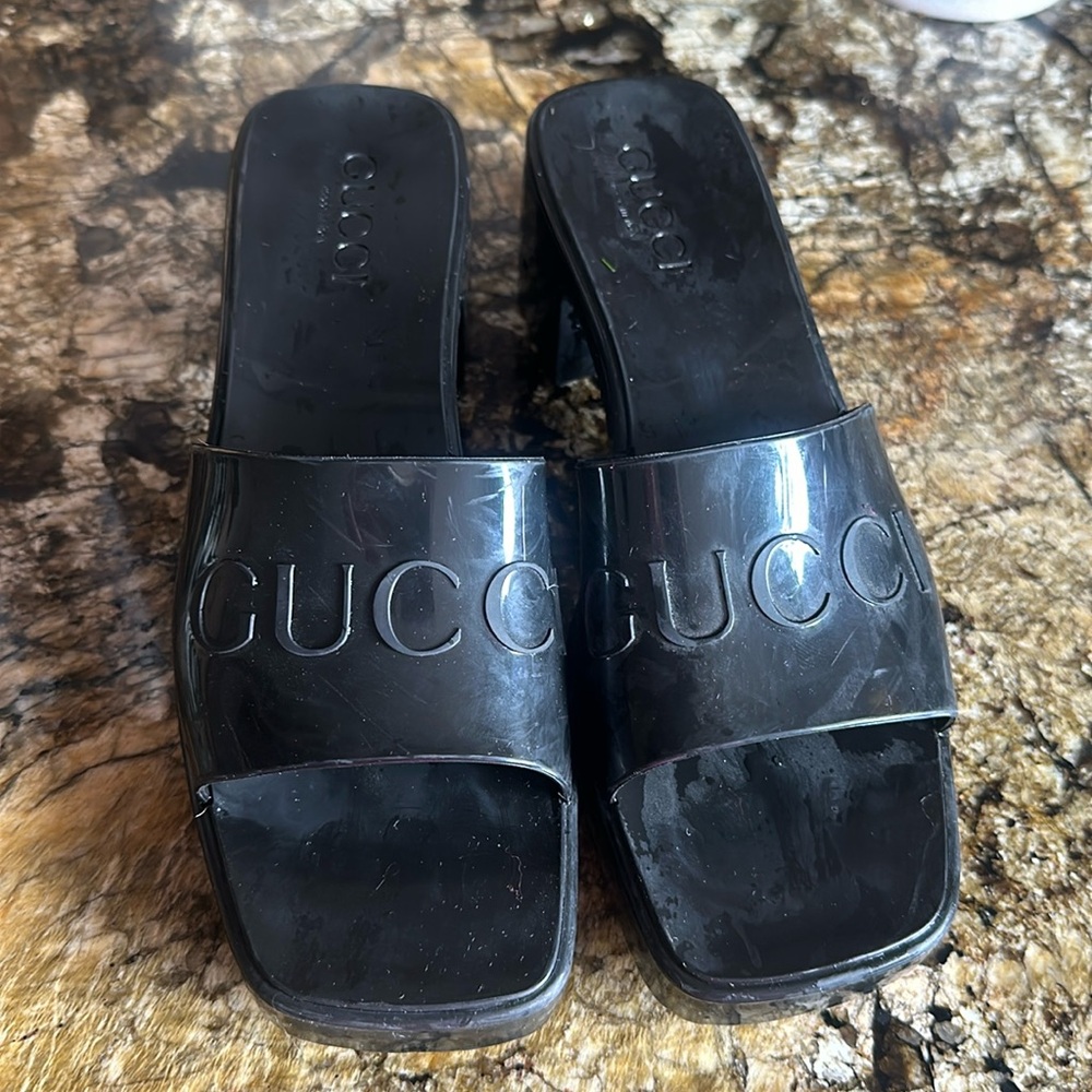Authentic Gucci block jelly heels - Picture 2 of 4